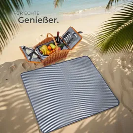 Tectake Picknickkorb Usedom braun 46,00 cm x 43,50 cm x 30 cm