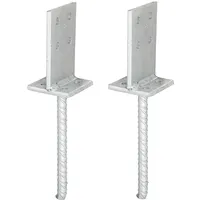 GAH Alberts T-Pfostenträger zum Aufschrauben oder Einbetonieren 130 x 80 mm 2 Stück