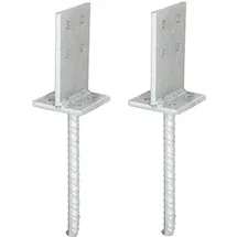 GAH Alberts T-Pfostenträger zum Aufschrauben oder Einbetonieren 130 x 80 mm 2 Stück