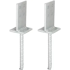GAH Alberts T-Pfostenträger zum Aufschrauben oder Einbetonieren 130 x 80 mm 2 Stück
