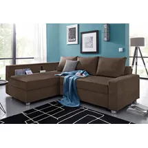 Collection AB Ecksofa »Relax L-Form«, inklusive Bettfunktion, Federkern, wahlweise mit RGB-LED-Beleuchtung braun