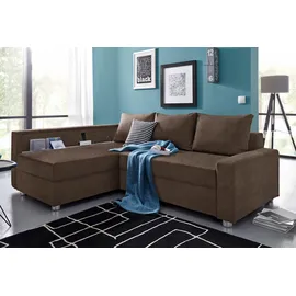 Collection AB Ecksofa »Relax L-Form«, inklusive Bettfunktion, Federkern, wahlweise mit RGB-LED-Beleuchtung braun