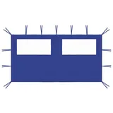 furnicato Pavillonseitenteil Pavillon-Seitenwand mit Fenstern 4x2 m Blau blau 400 cm
