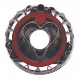 Städter 966018 Linzer- Ausstecher mit Auswerfer Herz, Edelstahl, Silber/rot, 4,8 x 4,8 x 4,8 cm