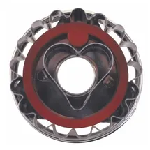 Städter 966018 Linzer- Ausstecher mit Auswerfer Herz, Edelstahl, Silber/rot, 4,8 x 4,8 x 4,8 cm