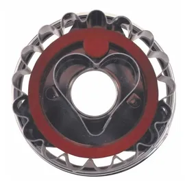 Städter 966018 Linzer- Ausstecher mit Auswerfer Herz, Edelstahl, Silber/rot, 4,8 x 4,8 x 4,8 cm