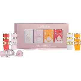 Lattafa Yara Mini Collection Yara Eau de Parfum 5 ml + Yara Candy Eau de Parfum 5 ml + Yara Tous Eau de Parfum 5 ml + Yara Moi Eau de Parfum 5 ml Geschenkset