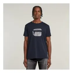 G-Star für Herren. D26041-C506-C742 Fingerabdruck-T-Shirt navy (S), Lässig, Kurzarm, Bio-Baumwolle, Nachhaltig, Marine