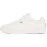 Tommy Hilfiger Damen Court Sneaker Icon Flag aus Leder, Elfenbein (Ivory Petal), 40
