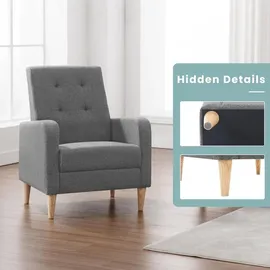 Woltu Ohrensessel grau 1-St 70 x 100 x 80 cm modern