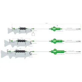 MADCAT Screaming Profi River Rig Dead Bait 180cm 1,00mm - Vorfach, Größe/Tragkraft:Gr. 1/0 + 6/0 / 20g Auftrieb