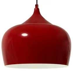 Bamyum Pendelleuchte Kreis, Ø30 cm, Metall Hängelampe, Rot Lampe