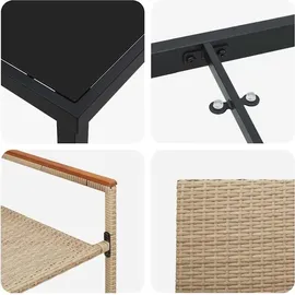 vidaXL Garten Essgruppe 7 pcs Beige Poly Rattan vidaXL