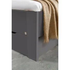 Rauch Stauraumbett RAUCH "Aditio", grau (graumetallic), B:146cm H:50cm L:208cm, Betten, Stauraumbett, ohne Kopfteil, inklusive Schubkästen