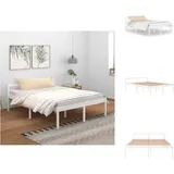 vidaXL Seniorenbett Weiß 150x200 cm Massivholz Kiefer -  Betten & Bettgestelle - Weiß