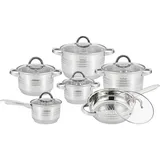 Cheffinger Edelstahl Topf-Set 12-tlg. 4 x Kochtopf + 8 x Deckel