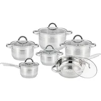 Cheffinger Edelstahl Topf-Set 12-tlg. 4 x Kochtopf + 8 x Deckel