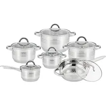Cheffinger Edelstahl Topf-Set 12-tlg. 4 x Kochtopf + 8 x Deckel
