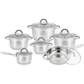 Cheffinger Edelstahl Topf-Set 12-tlg. 4 x Kochtopf + 8 x Deckel
