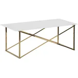 Beliani Couchtisch Emporia Weiß Gold 100 x 40 x 50 cm