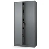 Aktenschrank Abschließbar 185x90 cm Metallschrank mit 5 Ebenen - Büroschrank mit Schloss  (Anthrazit) - Grau