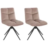 Home Deluxe Esszimmerstuhl drehbar 2er Set NODA - Samt Hellbraun