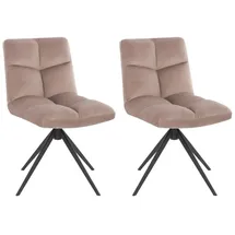 Home Deluxe Esszimmerstuhl drehbar 2er Set NODA - Samt Hellbraun