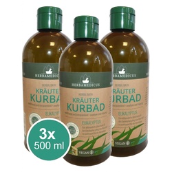 3x 500ml Kräuterkurbad Eukalyptus Badezusatz Ölbad Entspannung Schaumbad
