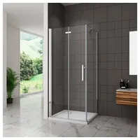 duschspa Eckdusche Nano Glas ESG Falttür mit Seitenwand Duschtür Scharniertür Duschkabine, BxT: 120x90 cm, Einscheibensicherheitsglas, Sicherheitsglas, Set, ebenerdiger Einbau möglich 120 cm x 90 cm