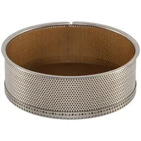 De Buyer Kuchenform Edelstahl Perforiert Abn.Boden 20x6.5cm, Backform, Silber