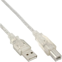 InLine USB 2.0 Kabel, A an B, transparent, 0,5m