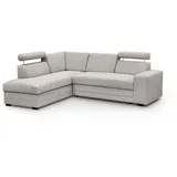 beautysofa Ecksofa Stoff 2-Sitzer Beige