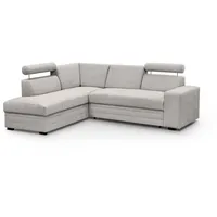 beautysofa Ecksofa Stoff 2-Sitzer Beige