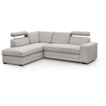 beautysofa Ecksofa Stoff 2-Sitzer Beige