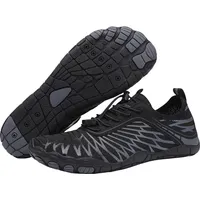 Damen Barfußschuhe von Hike Footwear, Unisex Outdoor Barfußschuhe mit Weiter Zehenbox, Gesund & Rutschfest - Schwarz - 37