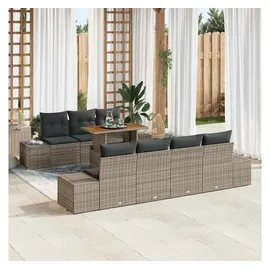 vidaXL Garten Essgruppe 8-tlg. Grau/Braun