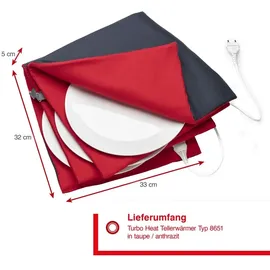 Solis Turbo Heat Tellerwärmer Typ 8651, Speisewärmer, Schwarz, Rot