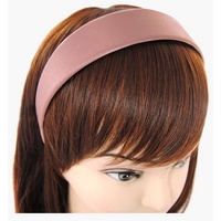 axy Haarreif Breiter Haarreif mit Satin bezogen, Vintage Klassik-Look Damen Haareifen Haarband braun|rosa