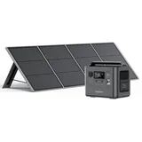 AFERIY P010 800W Solargenerator mit 200W Solarpanel, 512Wh LiFePO4 & 1.5Std Schnellladung Tragbare Powerstation, <10ms USV, 8 Ausgänge, BMS, Reine Sinuswelle 230V, für Party/Camping/Wohnmobil/Notfall