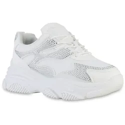 Damen Plateau Sneaker in Weiss