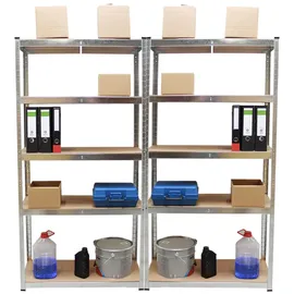 Baumarktplus Schwerlastregal verzinkt 180x90x40 cm 2er-Set Kellerregal Regale