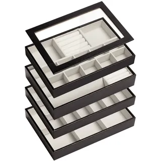 ADEL DREAM Stapelbares Schmucktablett Schmuckschatpfanne Aufbewahrung Schublade Lagerung-Schmuck Aufbewahrung Damen Schmuckschatpfe