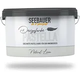 SEEBAUER diy Pastellfarbe PASTELLA Grau 2,5L (Natural Linen) Edelmatte Wandfarbe Hellgrau - Innenfarbe sehr hohe Deckkraft - Matt, Abwaschbar und Tropffrei