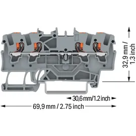 WAGO GmbH & Co. KG 4-Leiter-Durchgangsklemme 2201-1401