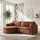 WFL GROUP Ecksofa Cora mit Schlaffunktion & Stauraum, Universell Rechts/Links, Orange Kupfer Cord Chenille 260/82/160 cm