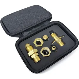 Drehmeister Gasflaschen Adapter Set EU inkl. Etui - Gas-Entnahme (6-teilig)
