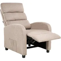Beliani Fernsehsessel OTUS Stoff 67 x 75 x 89 cm Taupe mit verstellbarer Rückenlehne