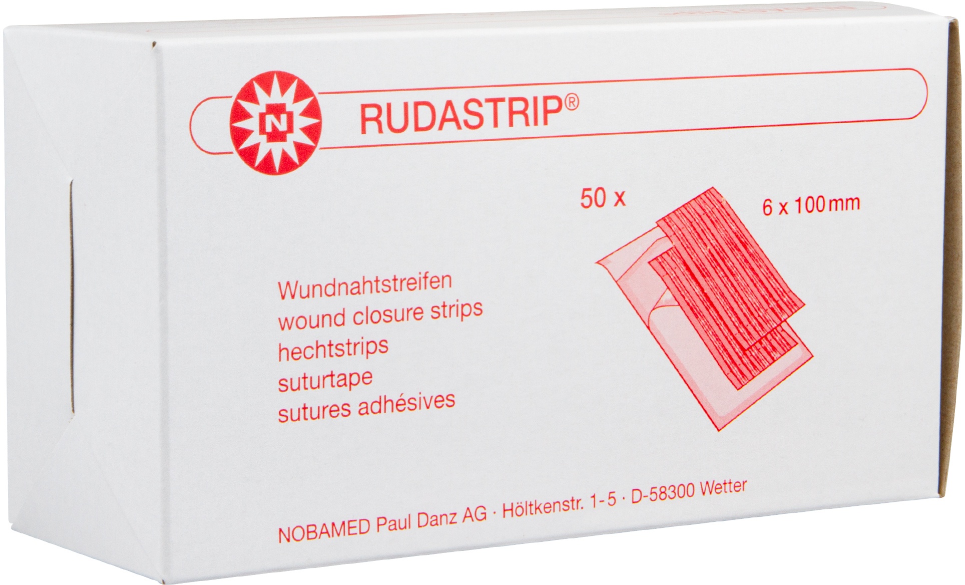 RUDASTRIP Wundnahtstreifen steril weiß Packung à 50 Steril-Sets