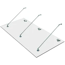 HOMCOM Vordach Edelstahl, Gehärtetes Glas