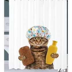 Sanilo Duschvorhang, Polyester, Shower Cat - braun